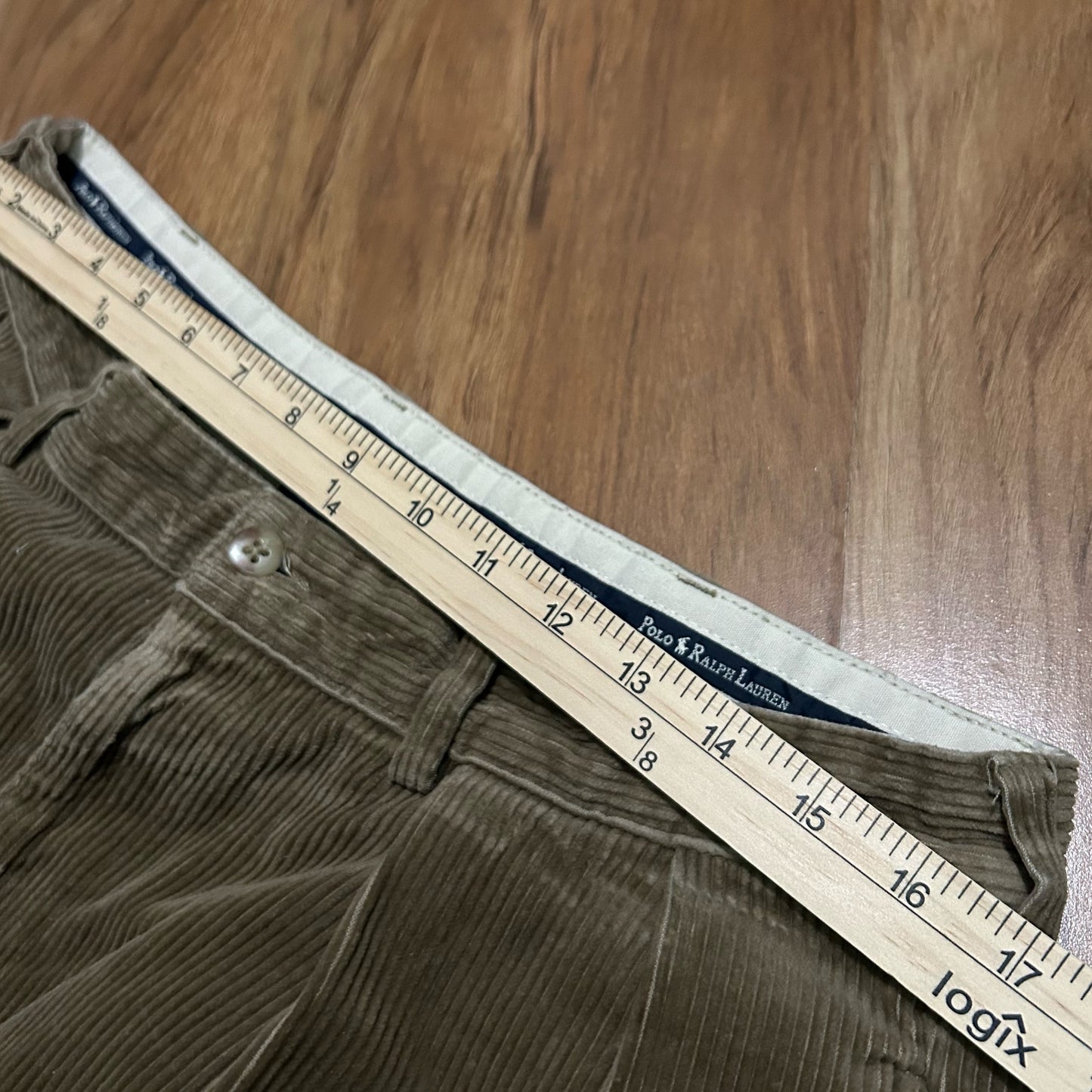 (33) Vintage 90s Polo Ralph Lauren Corduroy Polo Cords Pleaded Brown Trousers