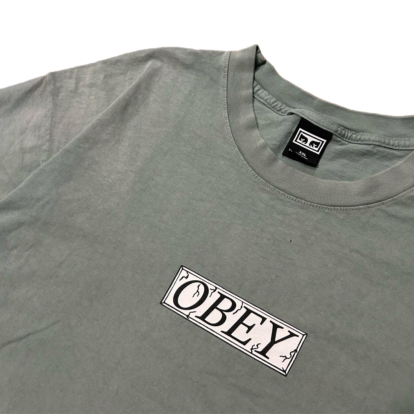 (XXL) Y2K Obey Propaganda Cemente Box Logo T-Shirt