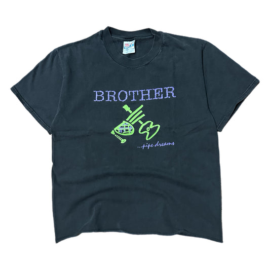 (M) 90s Brother Blues Jazz Retro Black T-Shirt