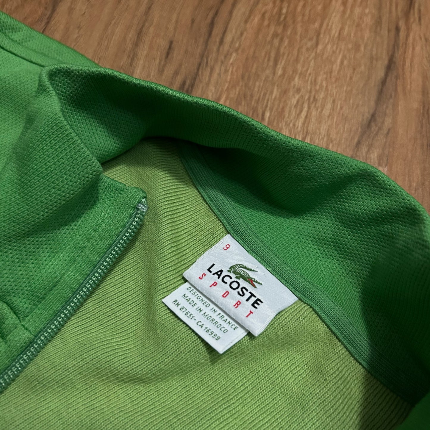 (L/XL) Vintage Lacoste Sport Full-Zip Colorblock Green Track Jacket