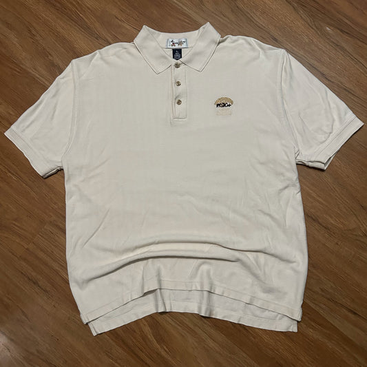 (L) Vintage Disney World Animal Kingdom Safari Beige Polo Shirt