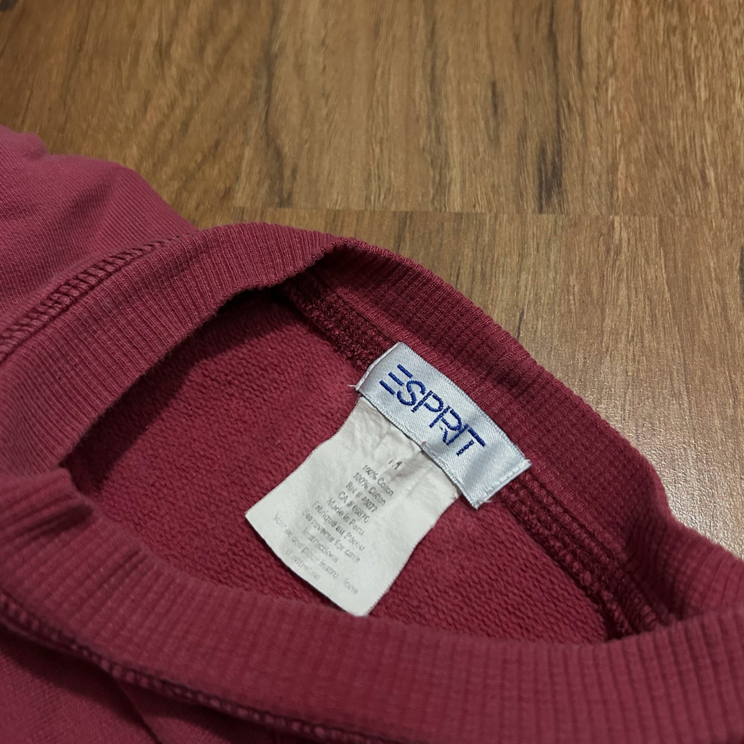 (M) Vintage 90s Esprit Athletic Burgundy Pullover Crewneck