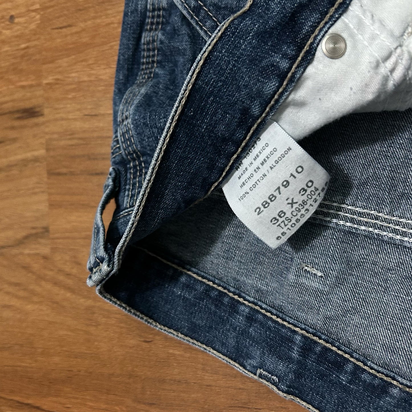 (36) Y2K Lee Denim Workwear Carpenter Dark Wash Denim Jeans