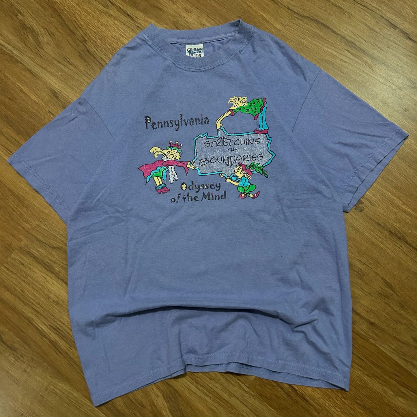 (M) Vintage Odyssey of the Mind Pennsylvania Purple Graphic T-Shirt