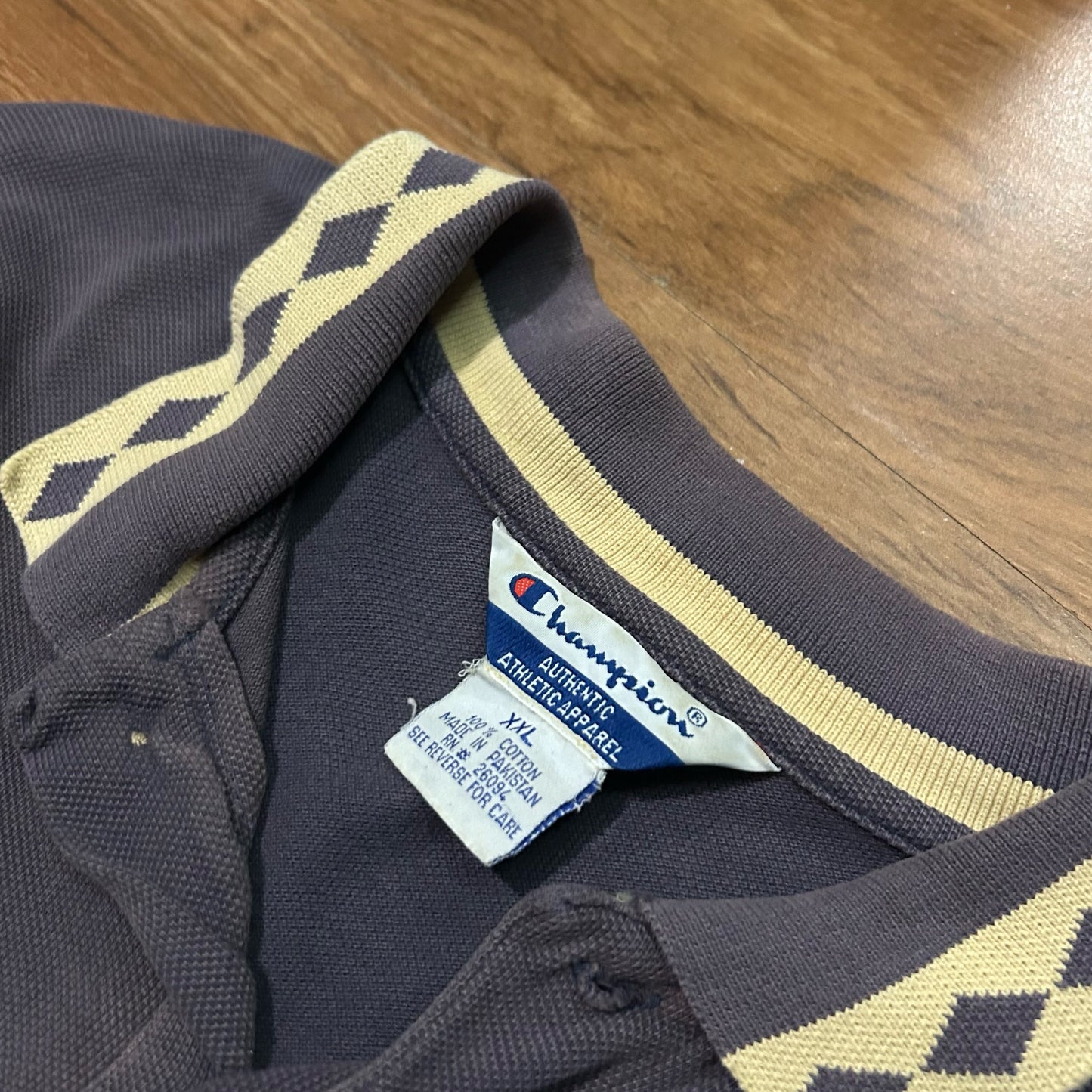 (XXL) Vintage 90s Champion Notre Dame Football Grey Polo Shirt