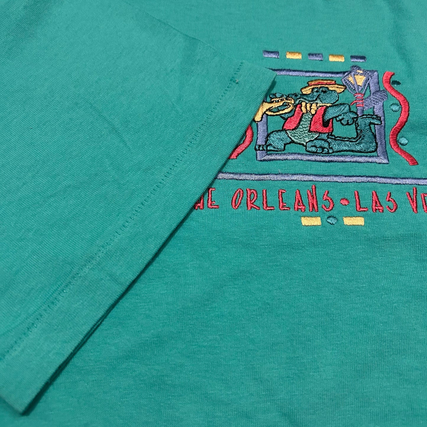 (XL) 90s Las Vegas The Orleans Embroidered Teal T-Shirt