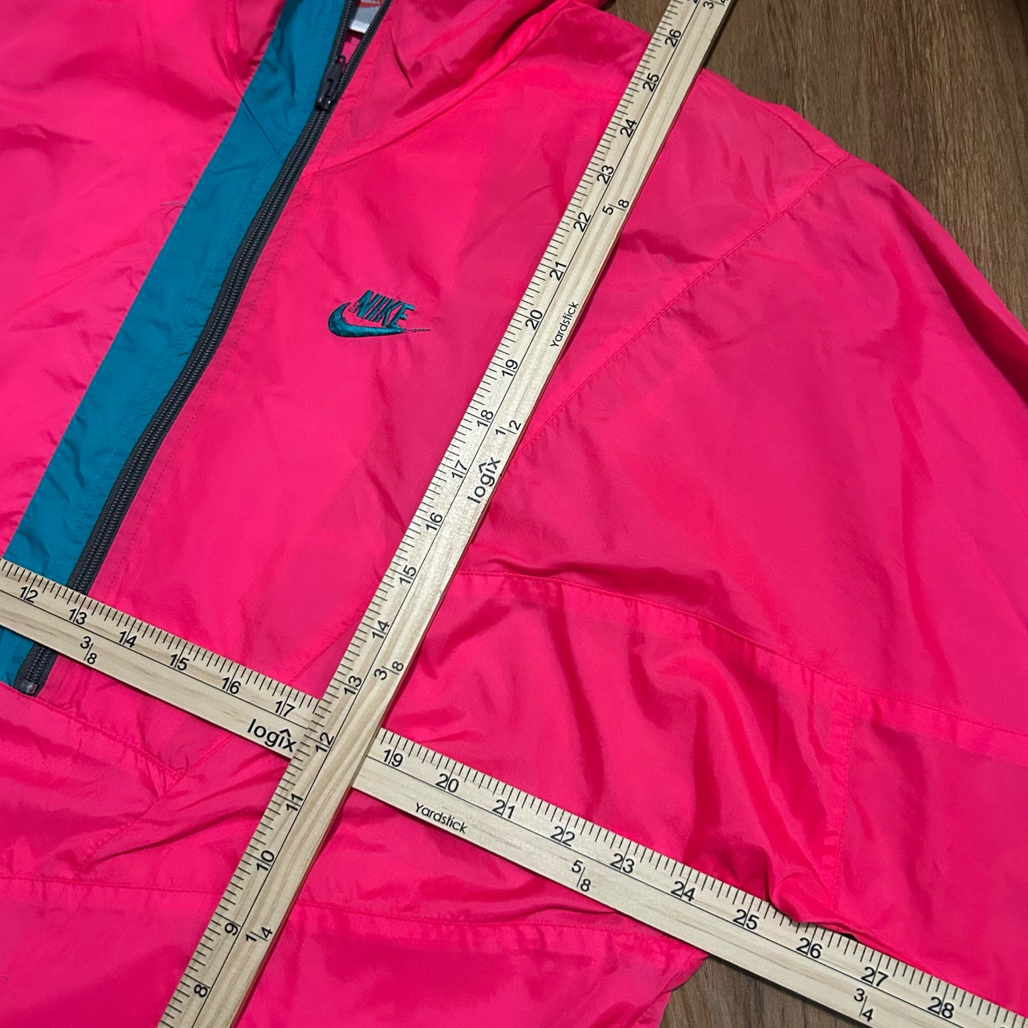 (L) Vintage 90s Nike South Beach Pullover Pink Windbreaker