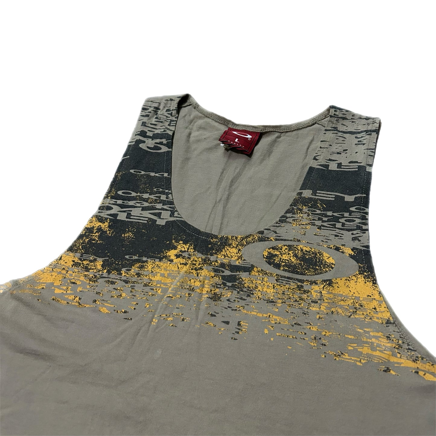 (L) Y2K Oakley Yellow Camo Print Tank