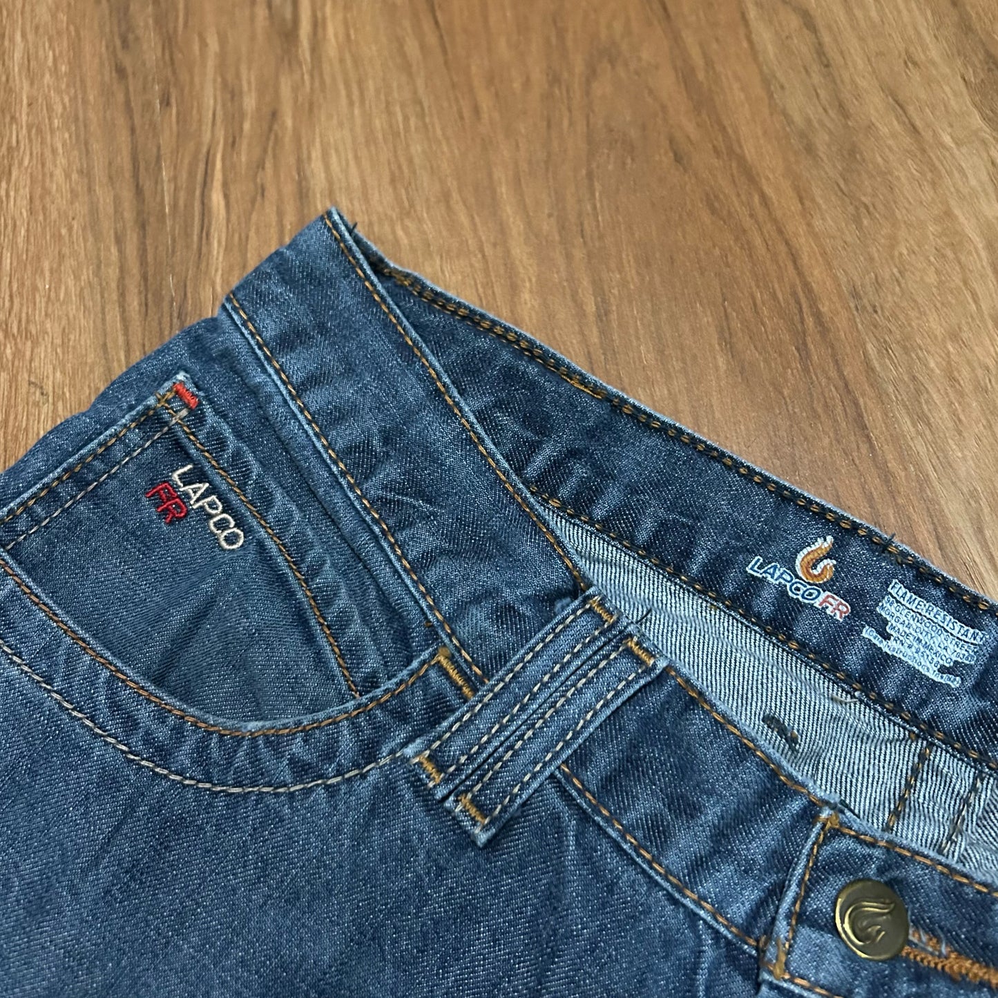 (34) Y2K Lapco FR Dark Wash Denim Jeans