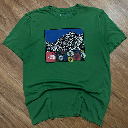 (M) The North Face Himalayan Source Green T-Shirt