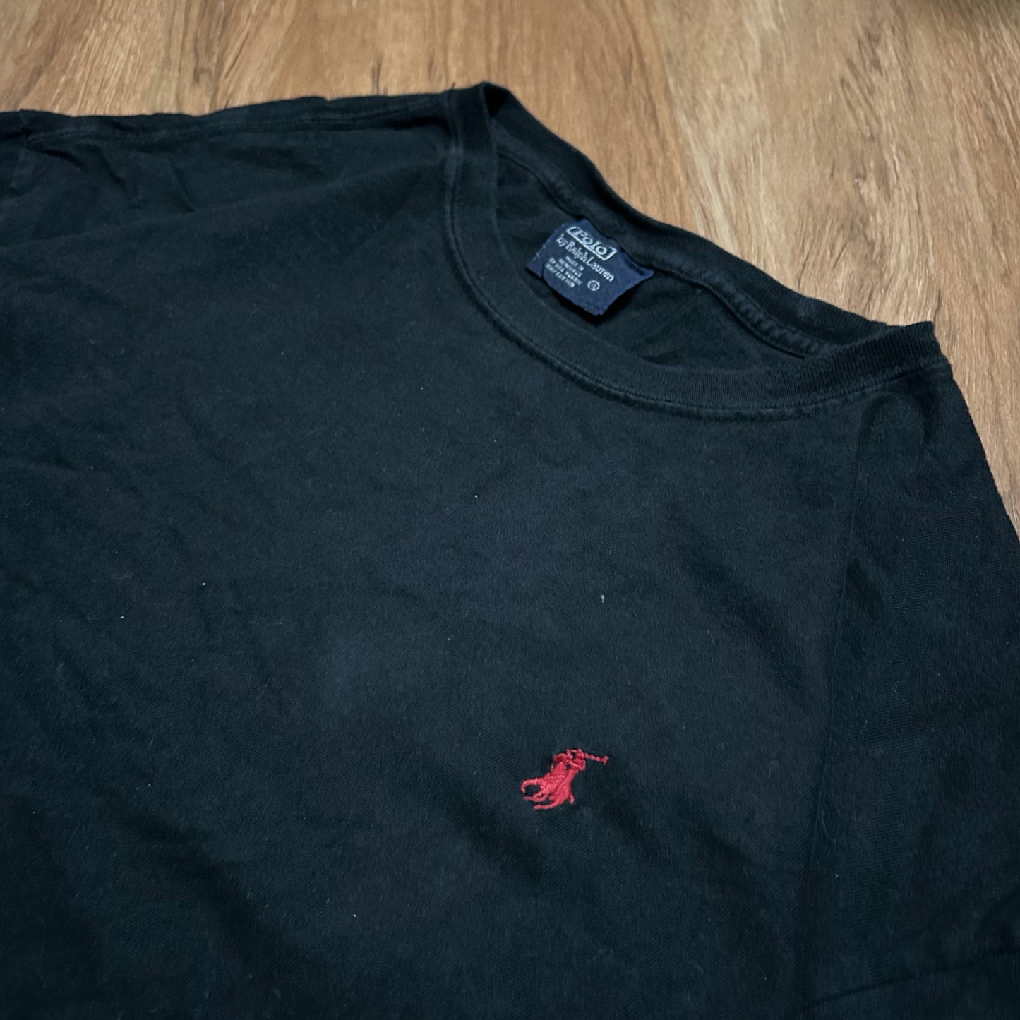(XL) Vintage 90s Polo Ralph Lauren Mini Logo Black Longsleeve T-Shirt