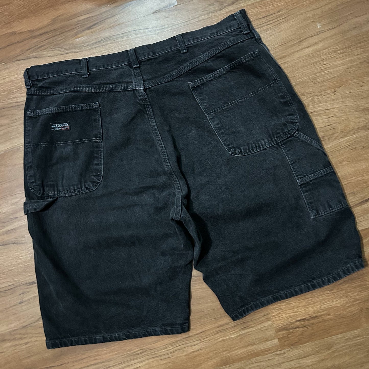 (36) Vintage 2000s Wrangler Authentic Issue Black Denim Jean Shorts