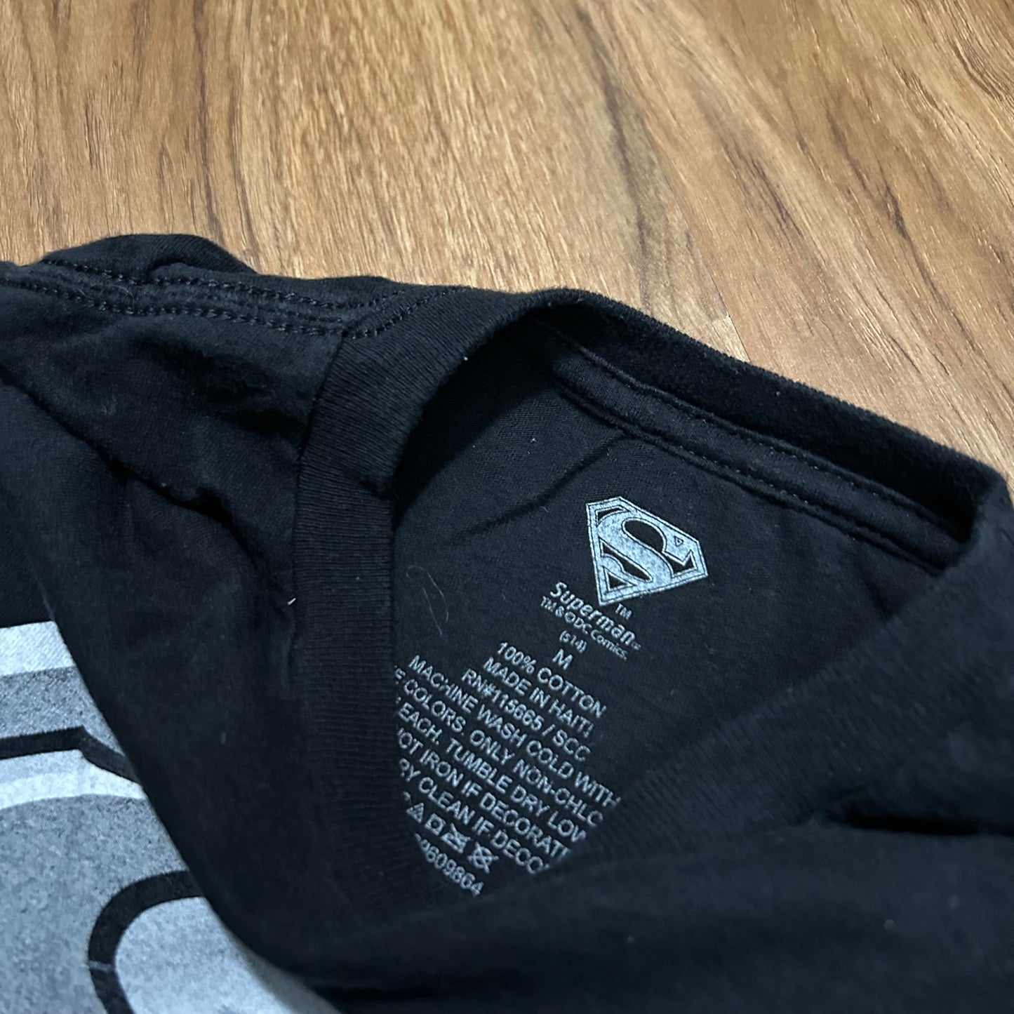 (M) Vintage DC Comics Superman Thermal Long-Sleeve Black Shirt