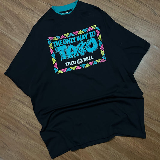(XL) Vintage 90s Taco Bell The Only Way to Taco Black T-Shirt