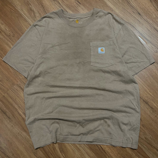 (L) Carhartt Beige Workwear Pocket T-Shirt
