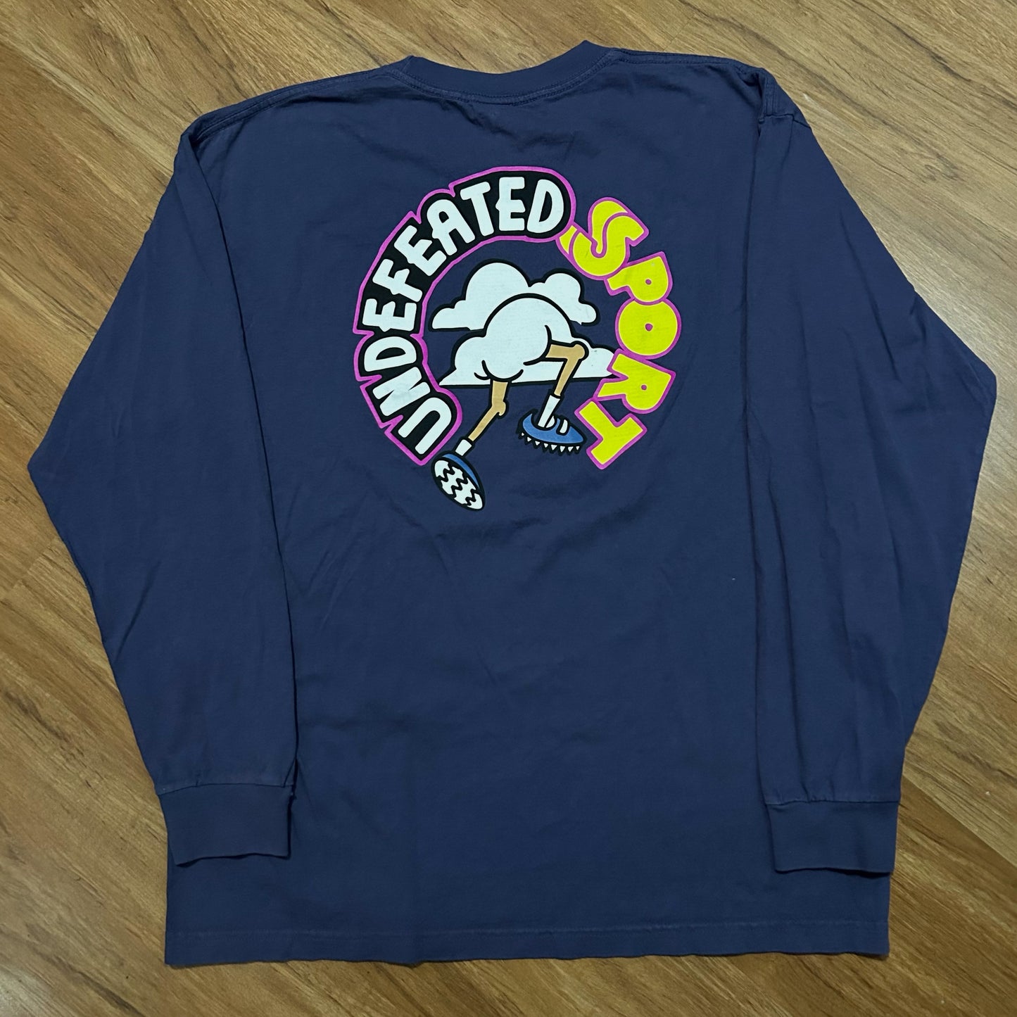 (L) Undefeated Sport Graphic Navy Longsleeve T-Shirt