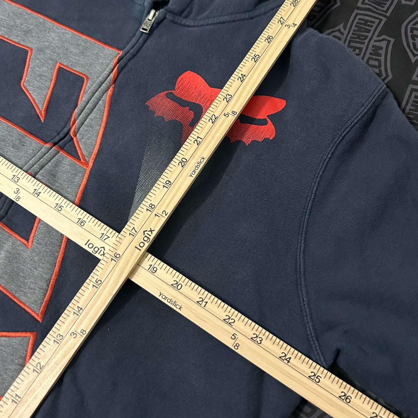 (XL) Vintage Retro Fox Racing Hertiage Forged Sherpa Lined Full Zip Hoodie