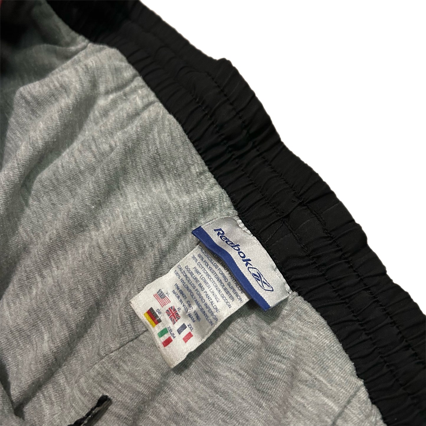 (XL) Y2K Reebok Baggy Black Red Trackpants