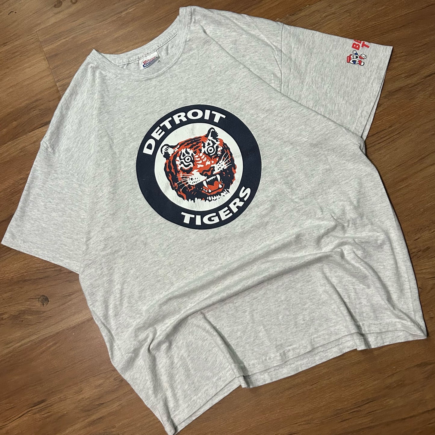 (XL) Vintage MLB Detroit Tigers Logo Grey T-Shirt