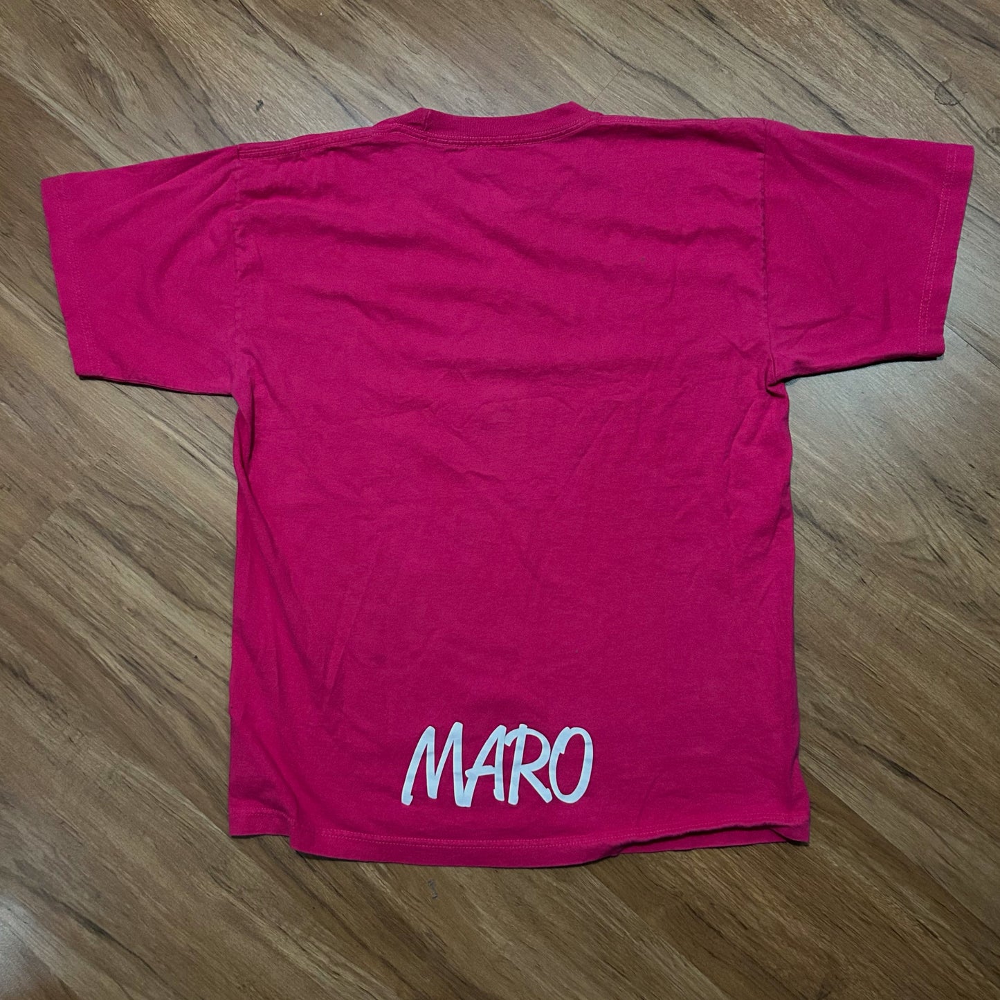 (M) Peace Love Basketball Pink Graphic T-Shirt