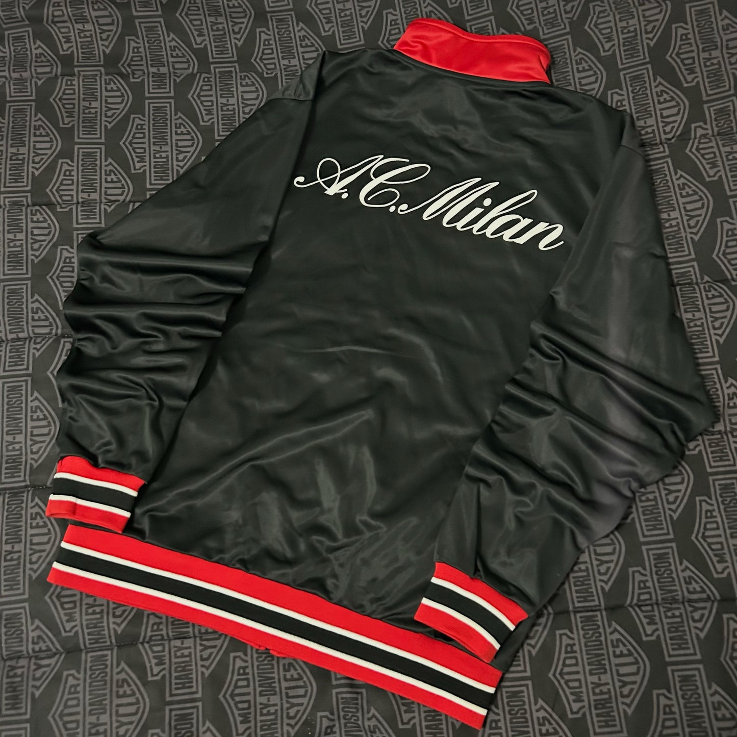 (M) Vintage Rhinox AC Milan Official Licensed Full Zip Soccer Track Jacket