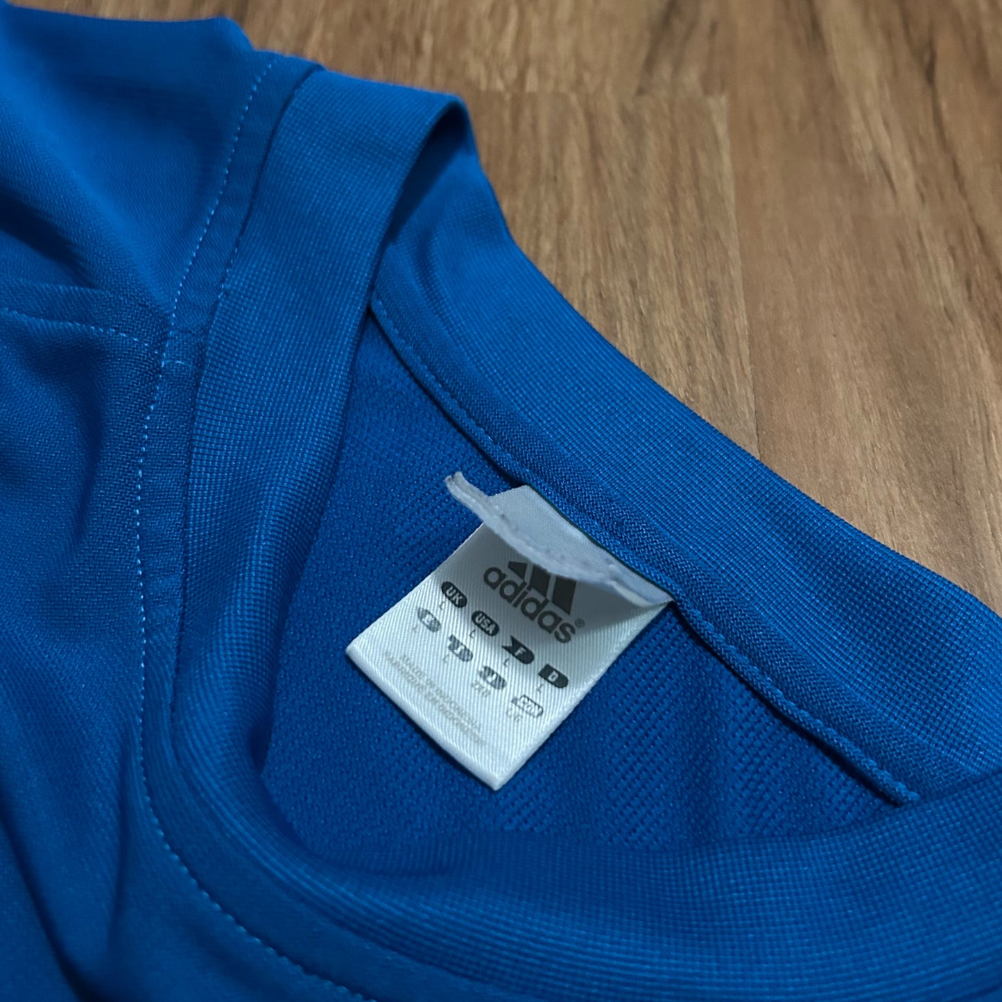 (L) Vintage Retro Adidas Embroidered Blue Longsleeve T-Shirt