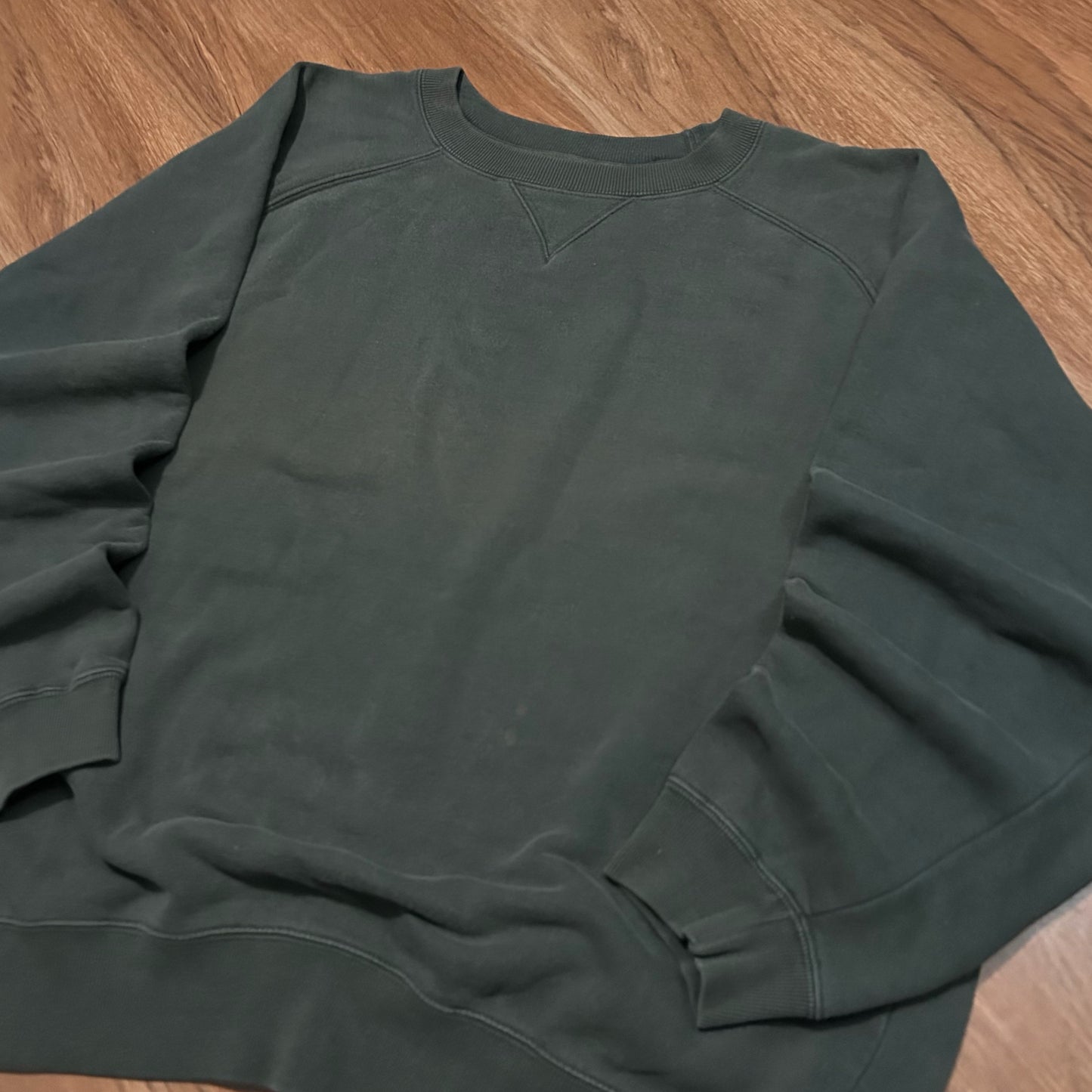 (L) Vintage 90s GAP Faded Forest Green Pullover Crewneck