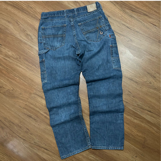 (34) Y2K Lapco FR Dark Wash Denim Jeans