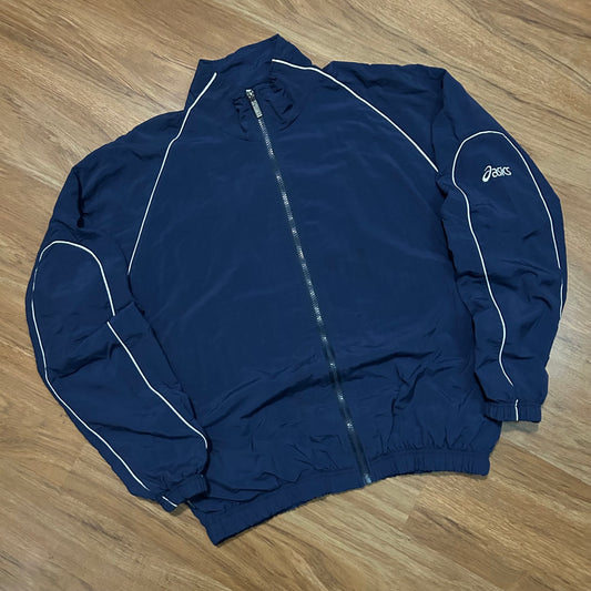 (M) Vintage Asics Sportswear Navy Track Zip-Up Jacket