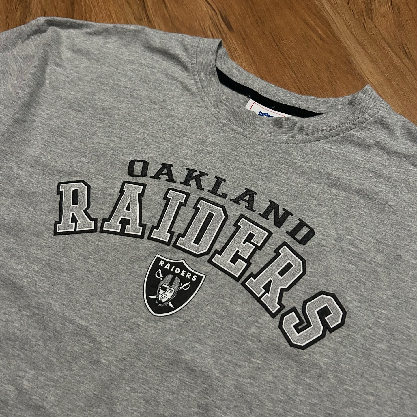(XL) Vintage Retro Oakland Raiders NFL Football Grey T-Shirt