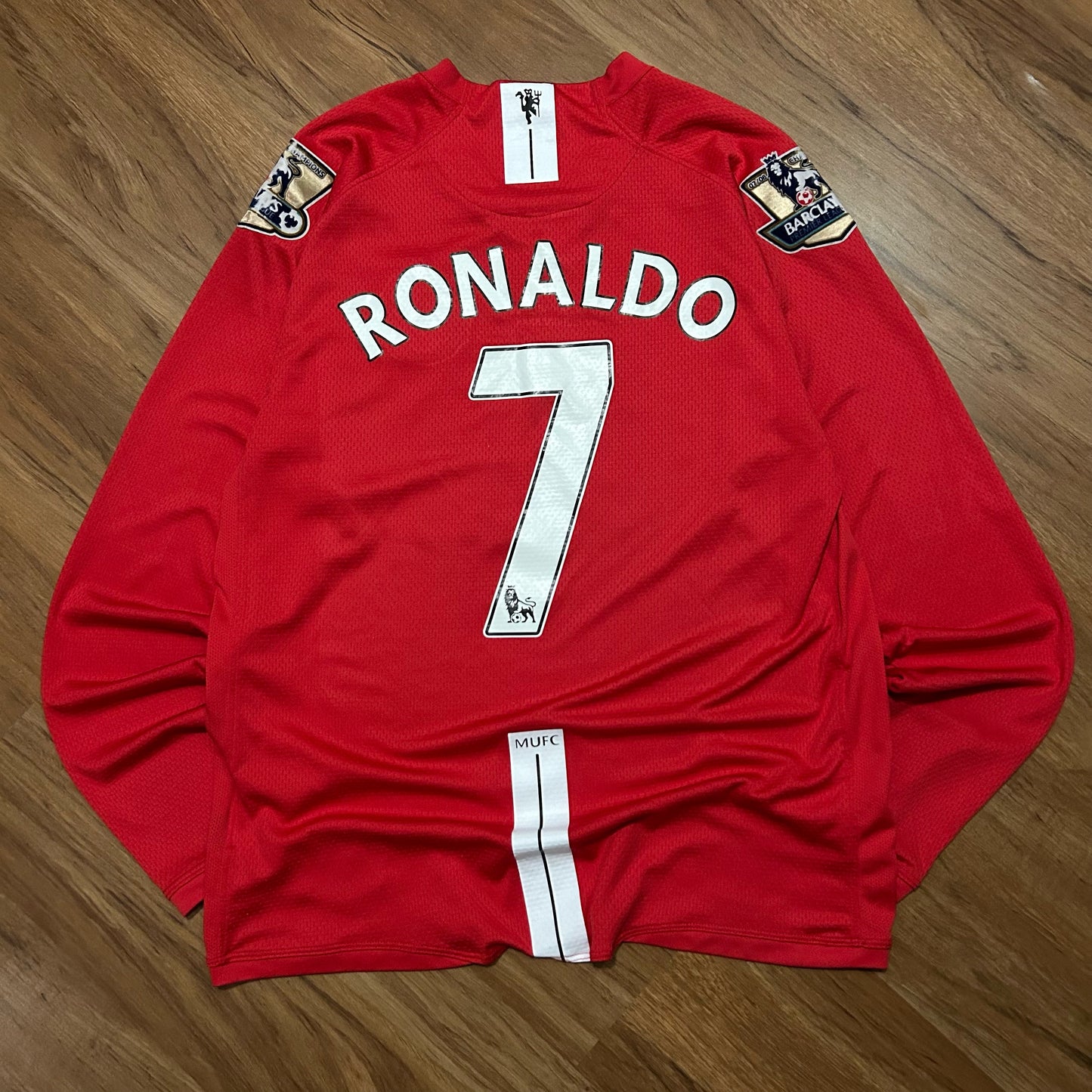 (L) Vintage 2008 Nike Manchester United Cristiano Ronaldo UEFA Champions Longsleeve Jersey