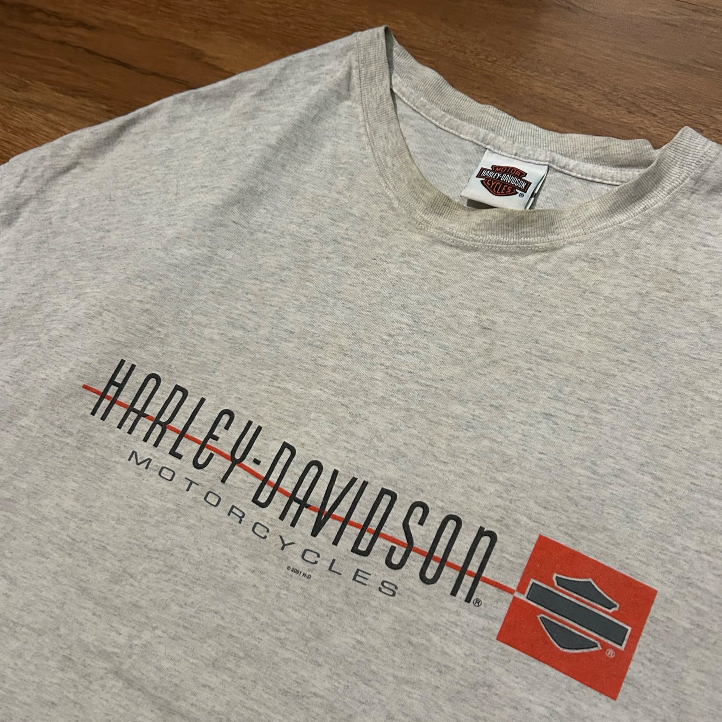 (XL/XXL) Vintage 2001 Harley Davidson Barnet Texas American Eagle Grey T-Shirt