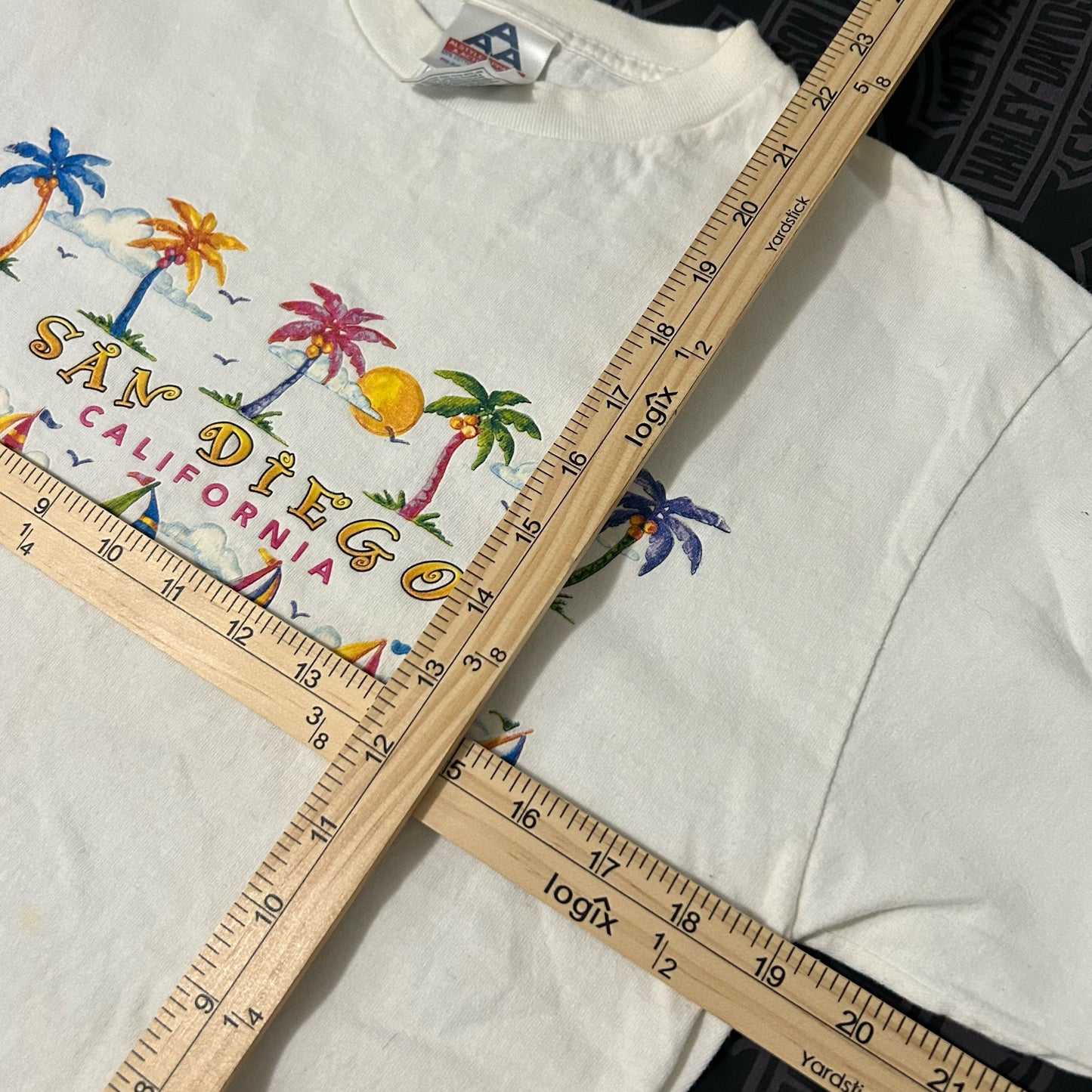 (M) Vintage 90s San Diego California Palm Tree Sailboat Graphic T-Shirt