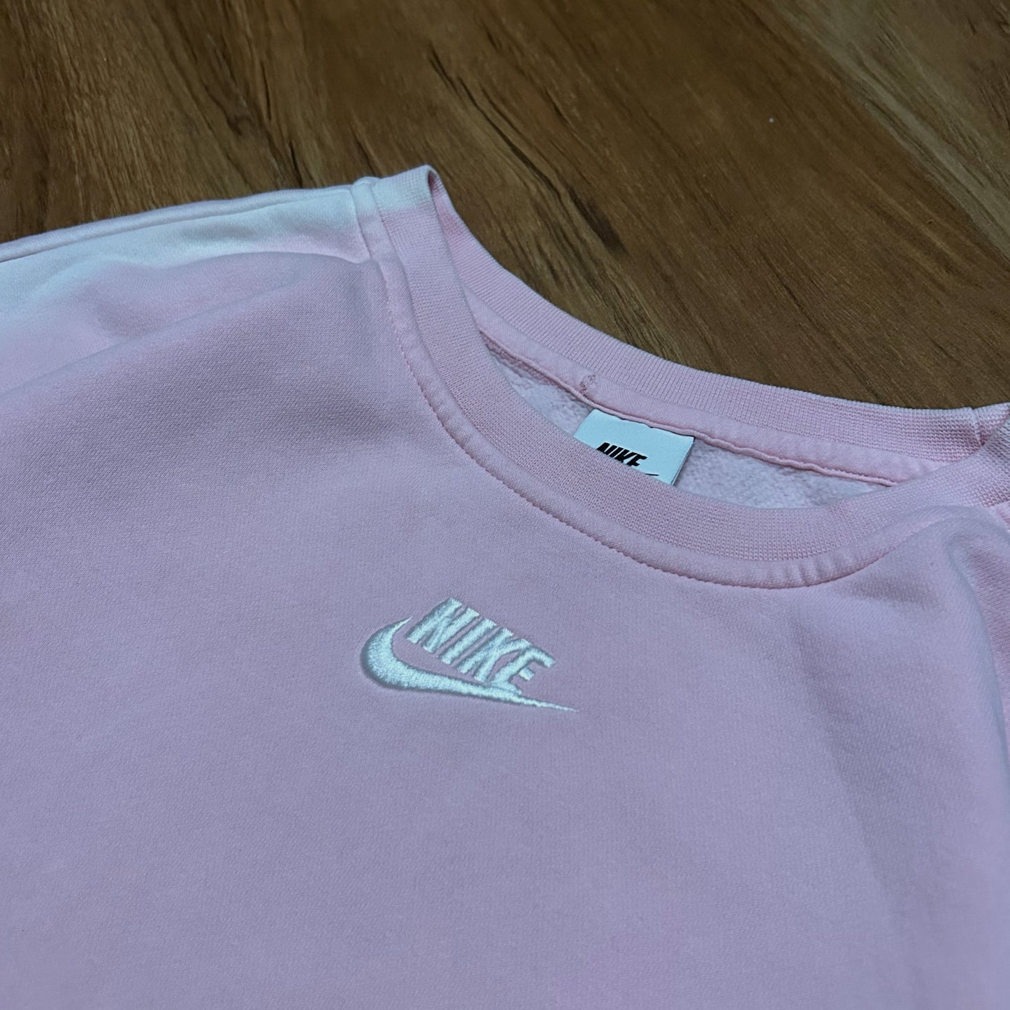 (Woman XL) Nike Sportswear Center Logo Pink Pullover Crewneck