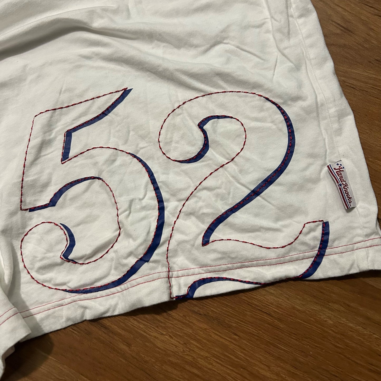 (XXL) Vintage 2000s Hard Knocks Brawlers #52 White Graphic T-Shirt
