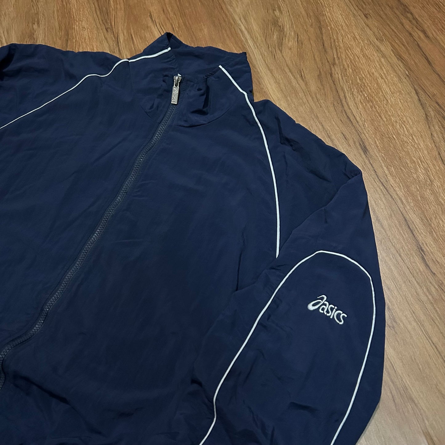 (M) Vintage Asics Sportswear Navy Track Zip-Up Jacket