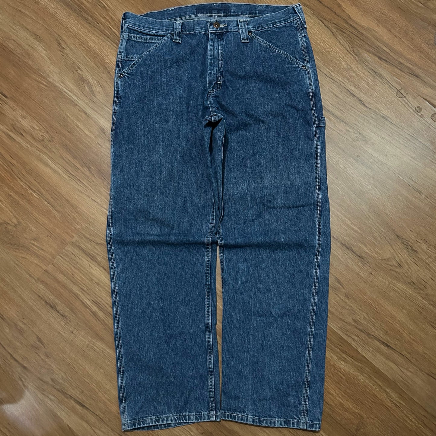 (36) Y2K Lee Denim Workwear Carpenter Dark Wash Denim Jeans