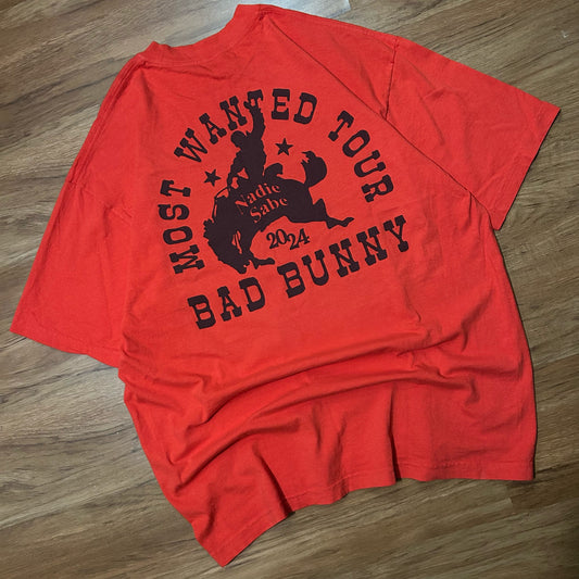 (XL) 2024 Bad Bunny Nadie Sabe Orange T-Shirt