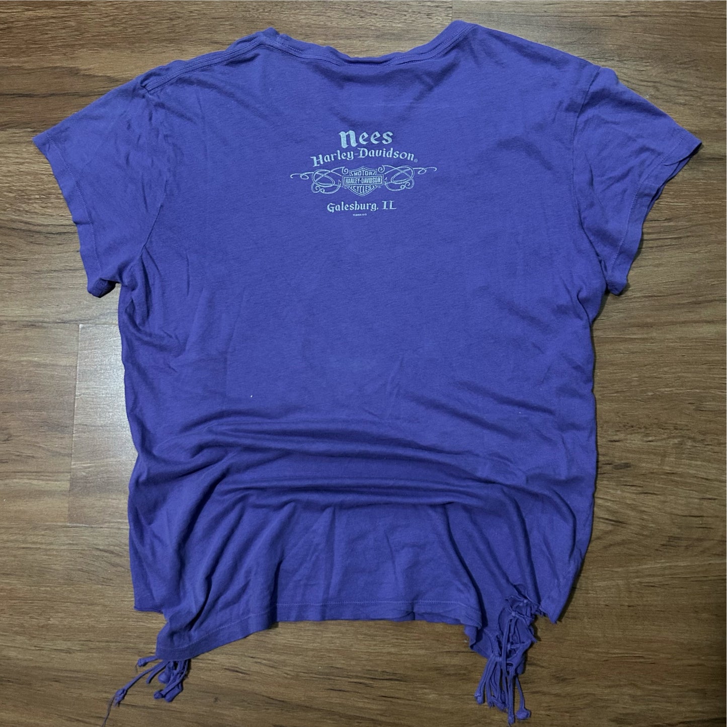 (Women's L) Vintage 2000s Women's Harley Davidson Galesburg Purple Shirt