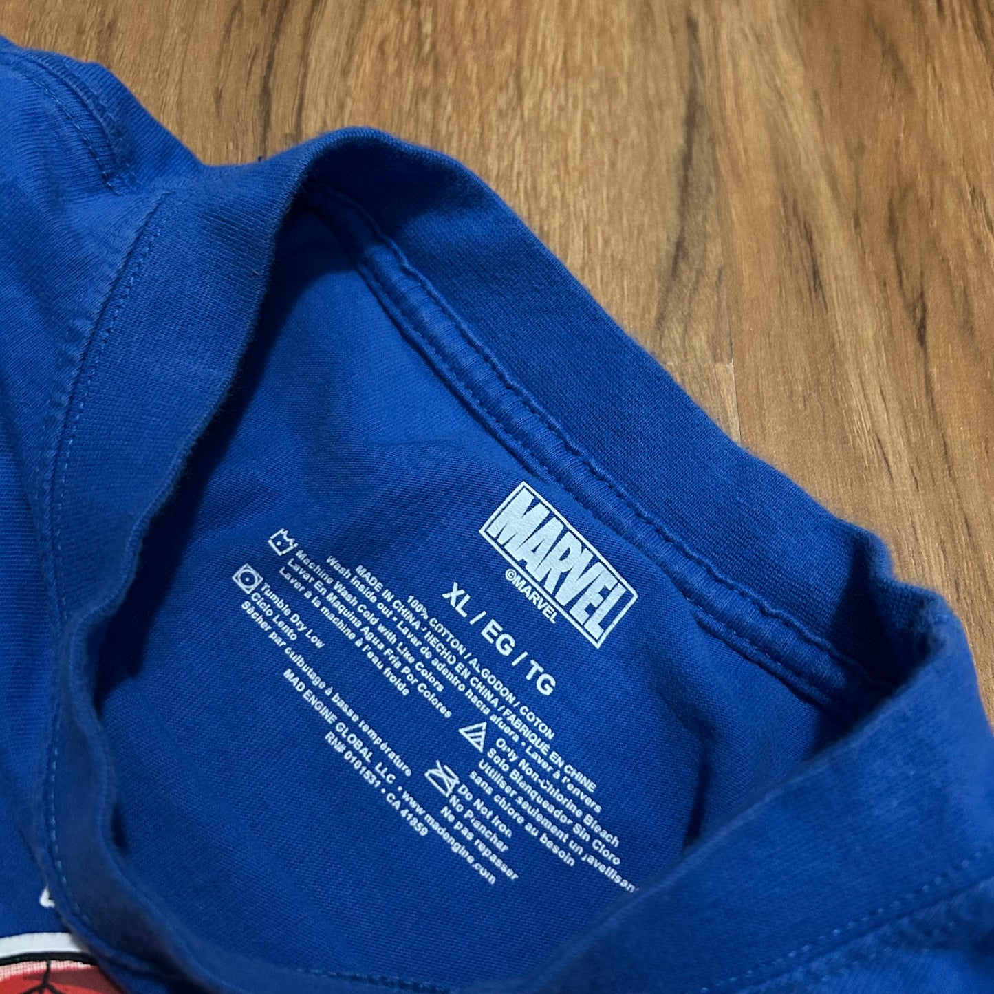(XL) Marvel's Friendly Neighborhood Spider-Man Cartoon Blue Graphic T-Shirt