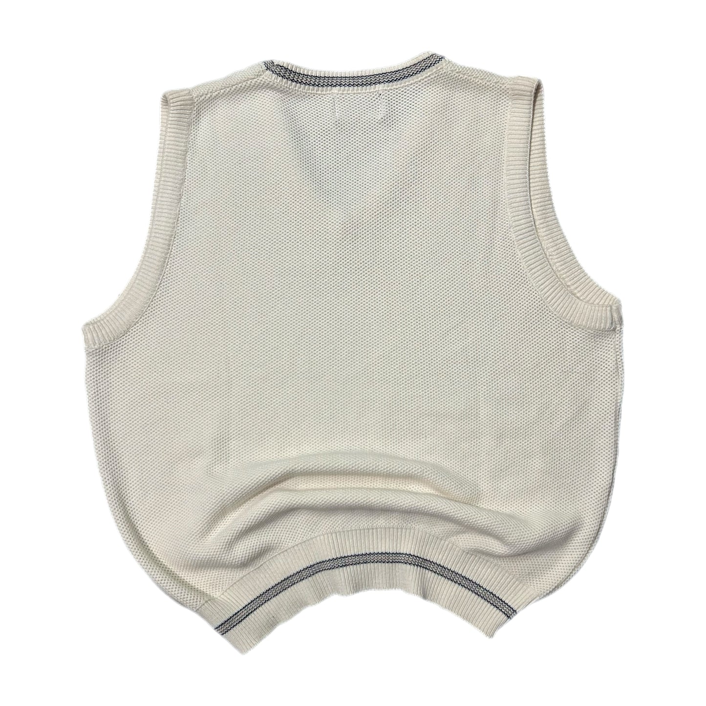 (L) 90s Isle of Cotton Knitted Pullover White Vest