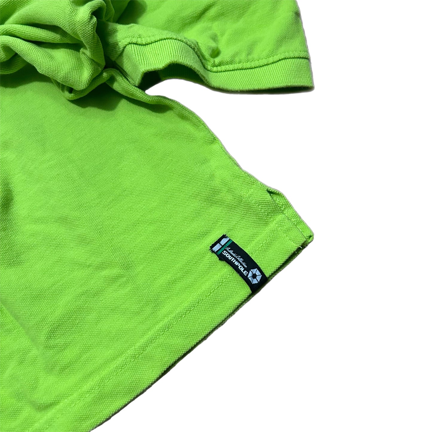 (L) Y2K Southpole Denim Lime Green Polo Shirt