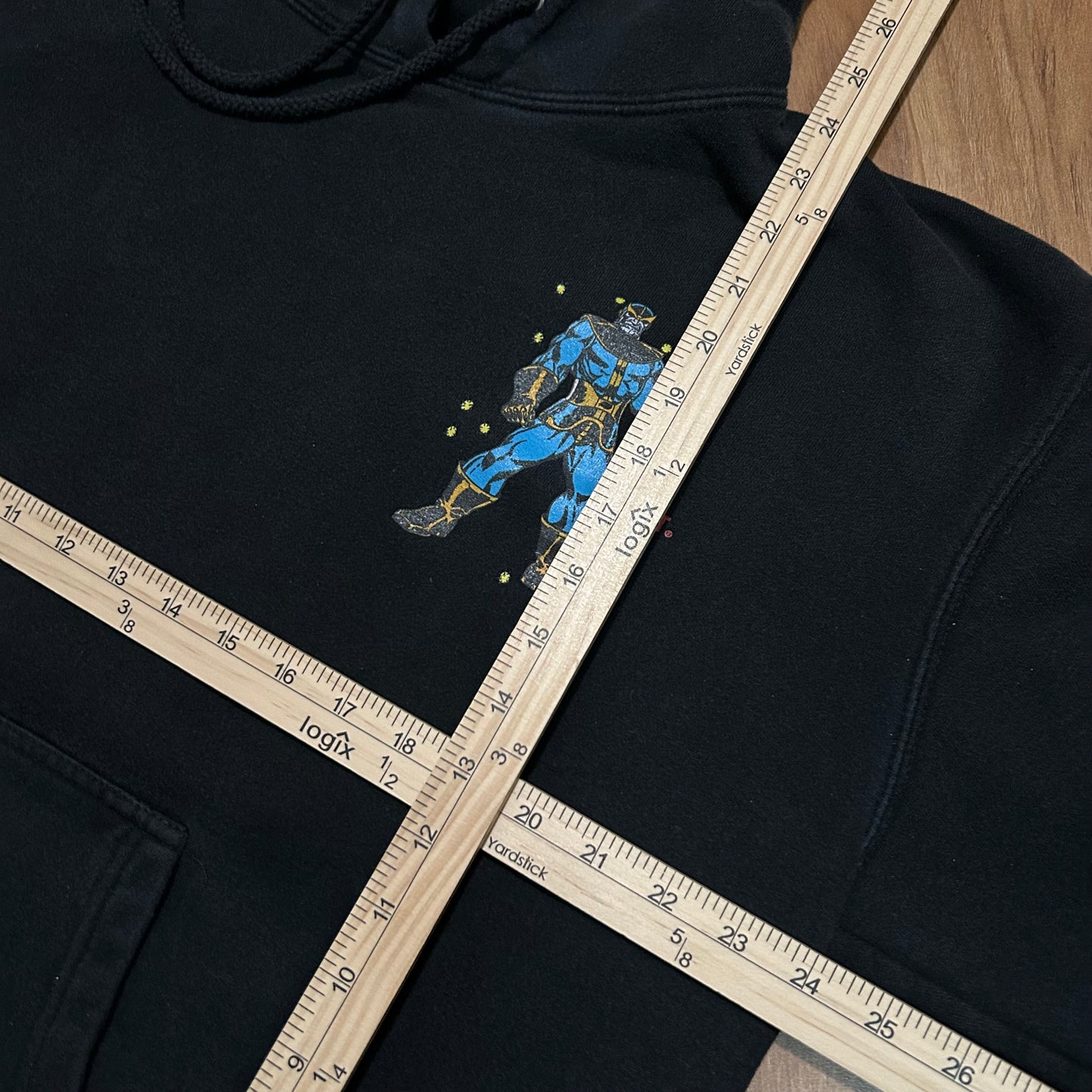 (L) Marvel X Bait Thanos Comic Graphic Black Pullover Hoodie