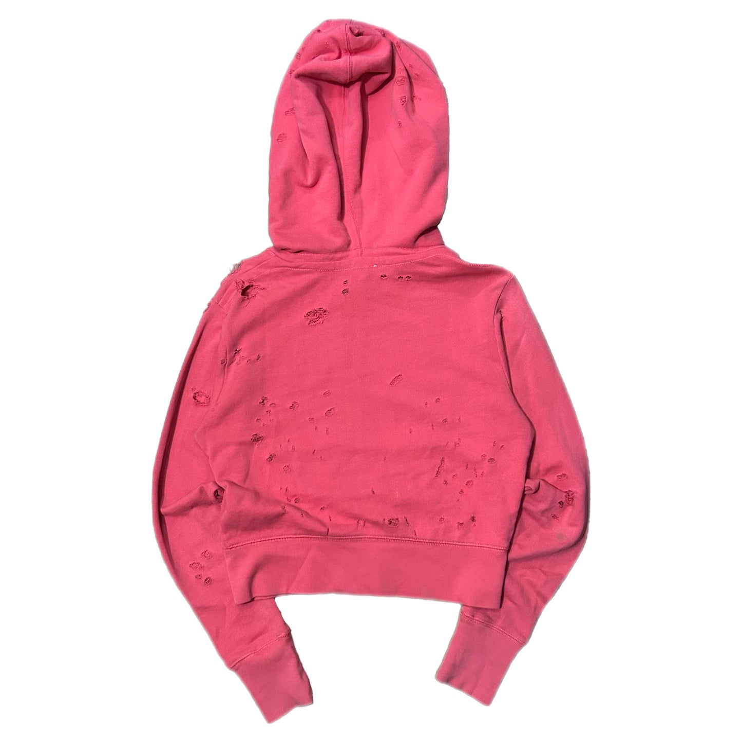(XS) True Religion Pink Distressed Zip-Up Hoodie