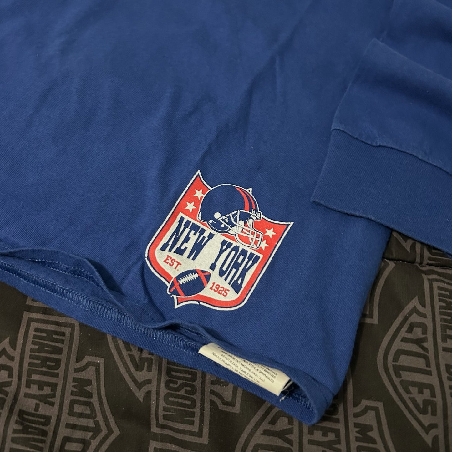(XL) Majestic New York Giants NFL Royal Blue Long Sleeve Jersey Shirt