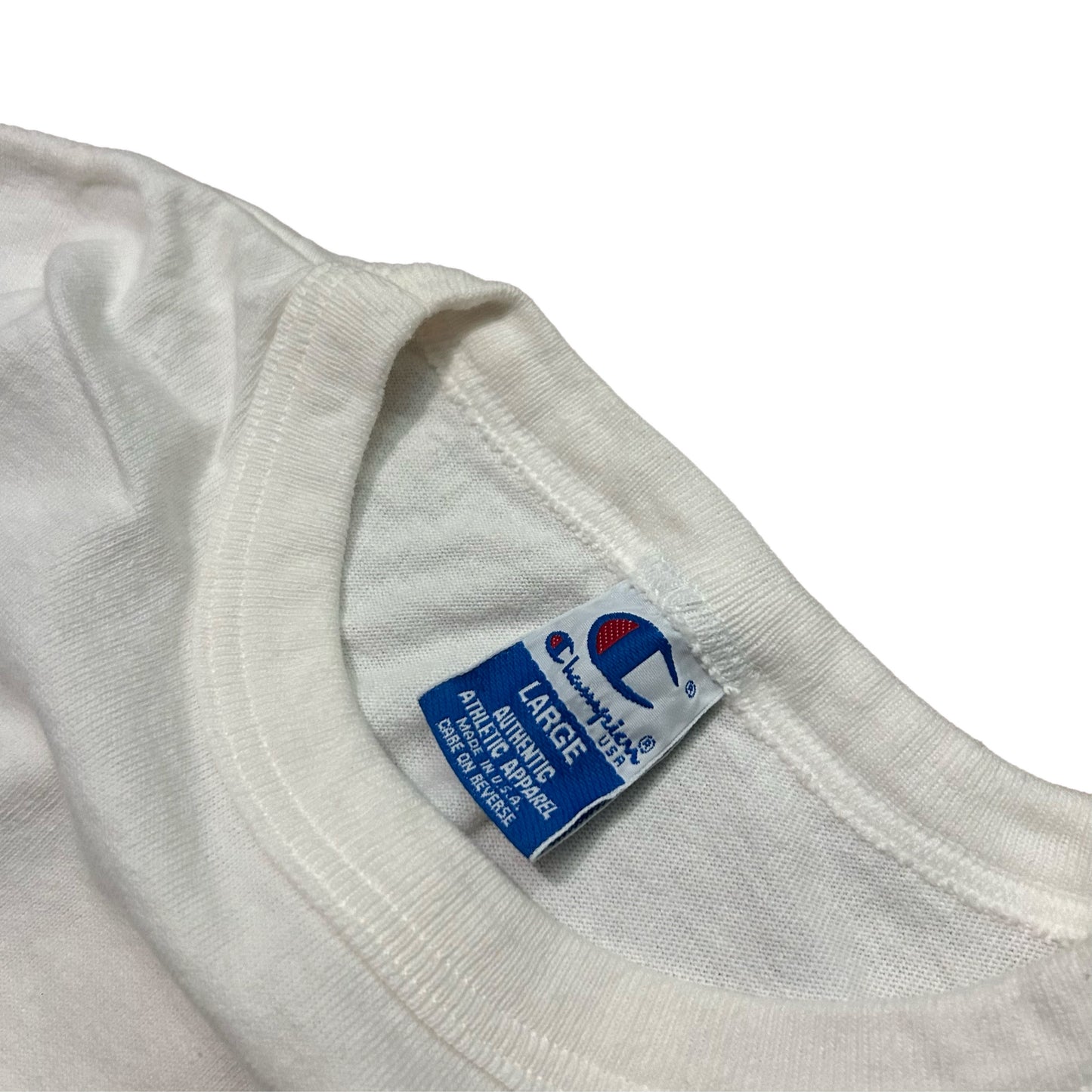 (L) 90s Champion Ohio State Hockey White T-Shirt