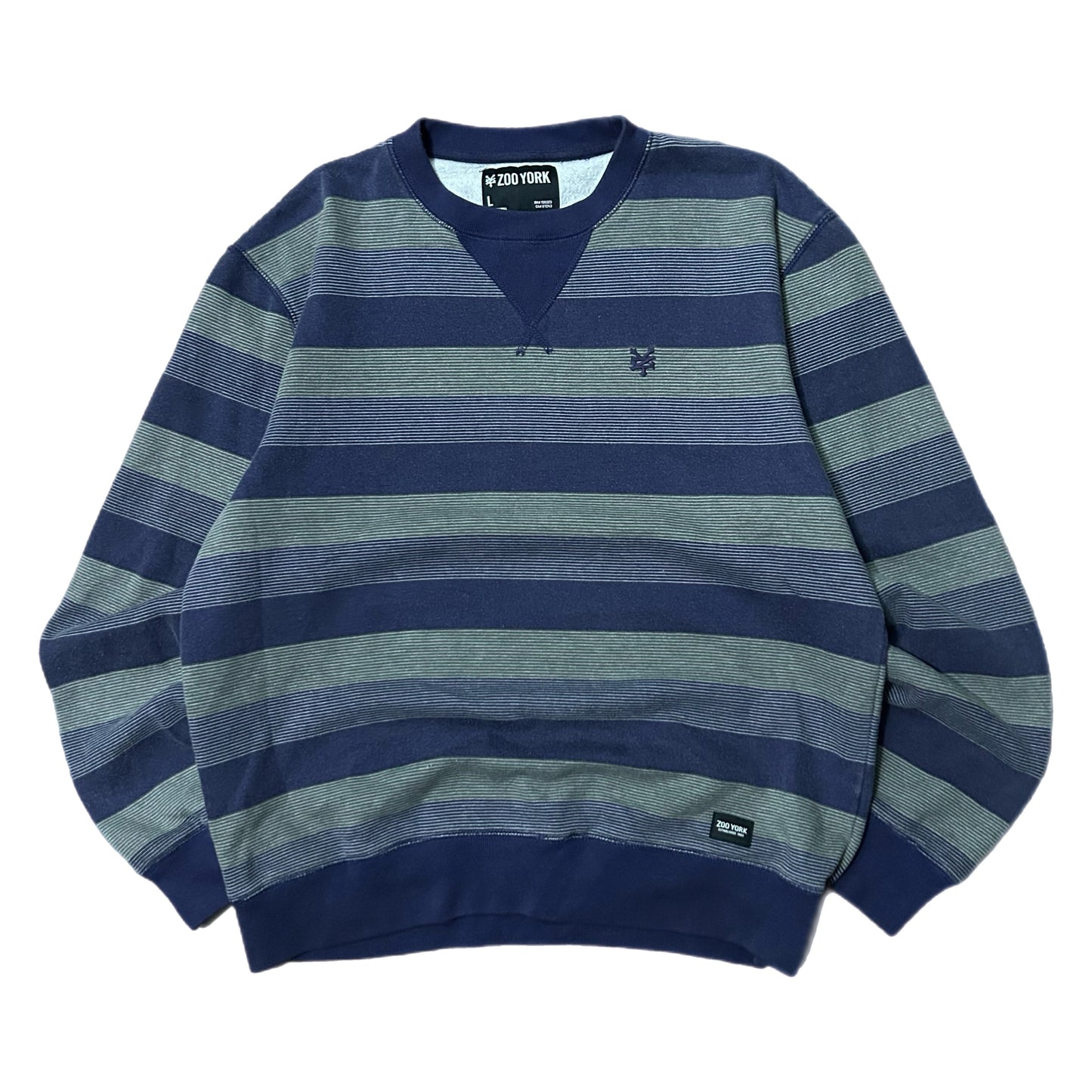 (L) Vintage 2000s Zoo York Striped Purple Pullover Crewneck