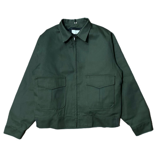 (XL) Vintage Military Army Navy Green Bomber Zip-Up Jacket