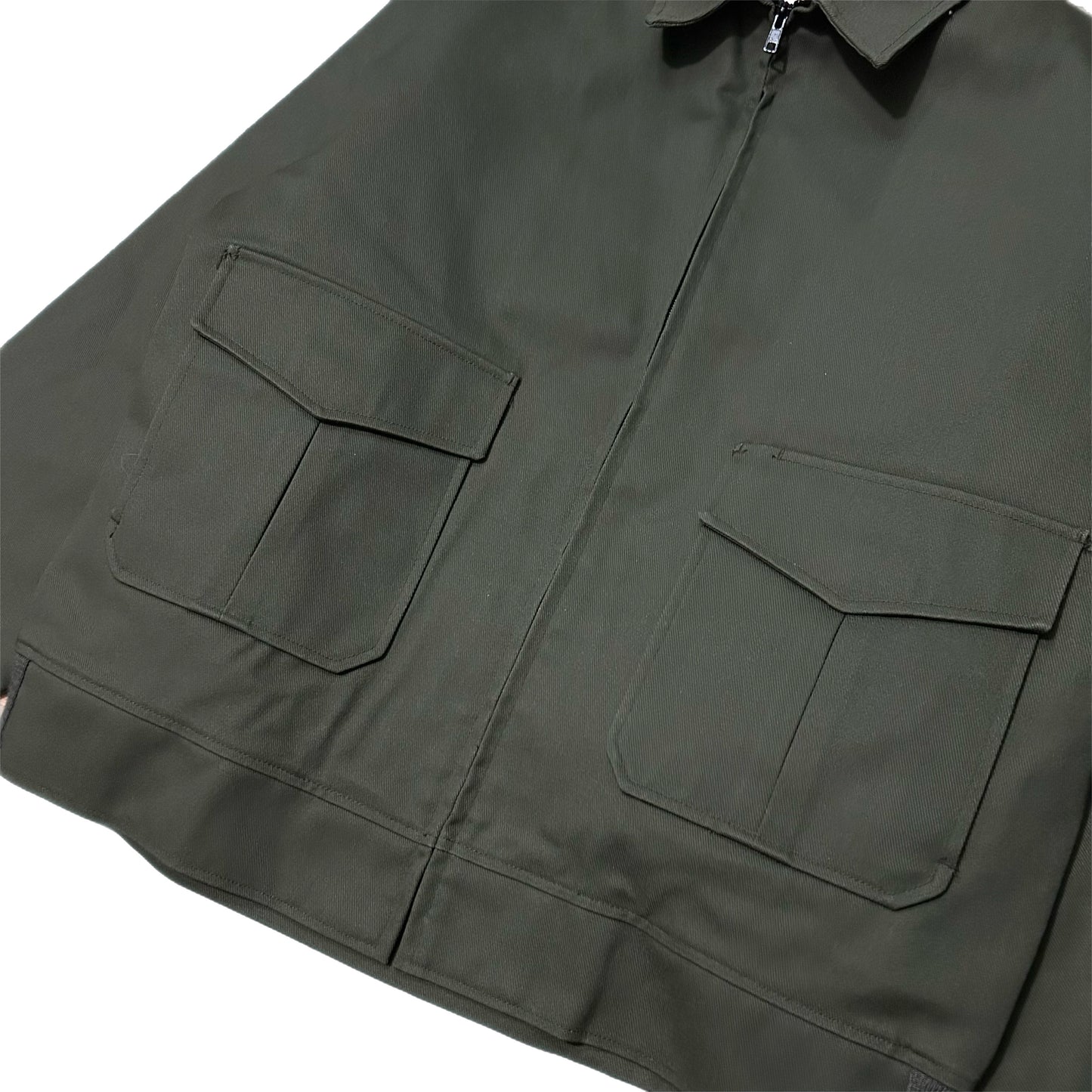 (XL) Vintage Military Army Navy Green Bomber Zip-Up Jacket