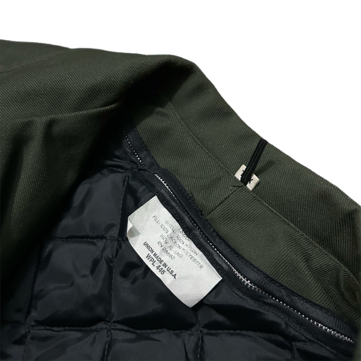 (XL) Vintage Military Army Navy Green Bomber Zip-Up Jacket